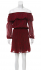 Abito animalier rosso bordeaux